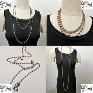 56" 5mm Faceted Purple Crystal Rondelle Necklace